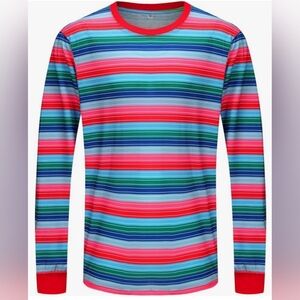 CHUCKY Men's Long-Sleeve Striped Crewneck Shirt C301